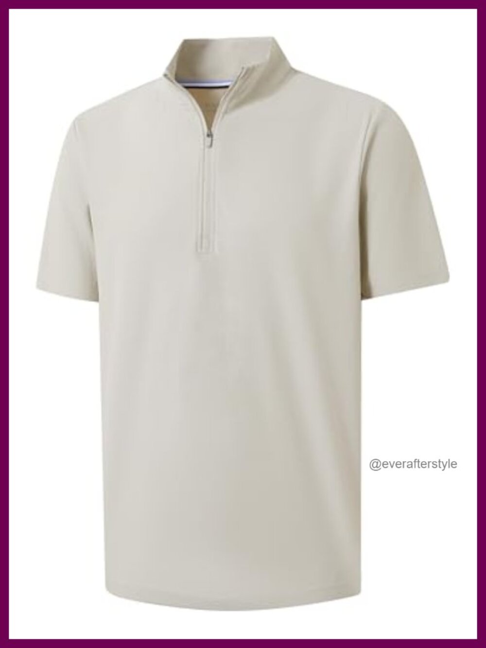 Men's Golf Polo Shirt Zipper Waffle Texture Moisture Wicking Dry Fit Collared